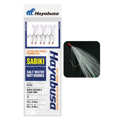 Picture of Hayabusa EX123 White Feather & Flash Yarn Sabiki